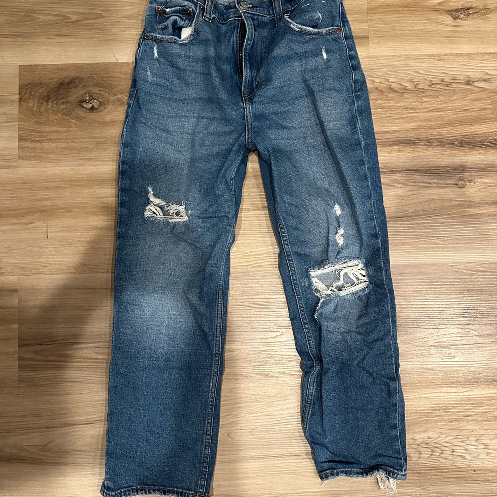 Abercrombie & Fitch Women's Straight Leg Blue Jeans